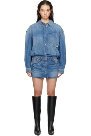 Alexander Wang Blue Pre-Styled Denim Shirt Minidress