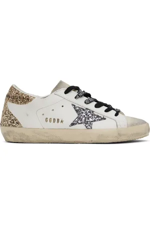 Golden Goose White & Beige Super-Star Classic Sneakers