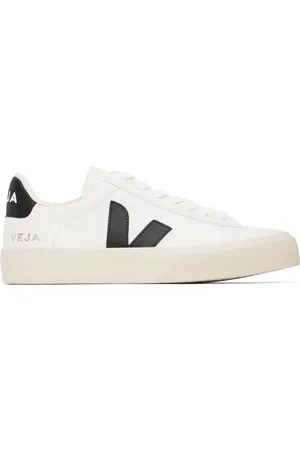 Veja White & Black Campo ChromeFree Leather Sneakers