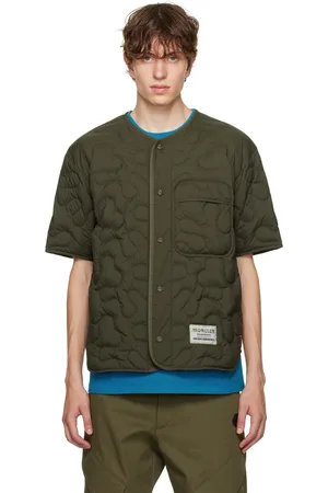 Moncler Moncler x Salehe Bembury Green Press-Stud Down Jacket