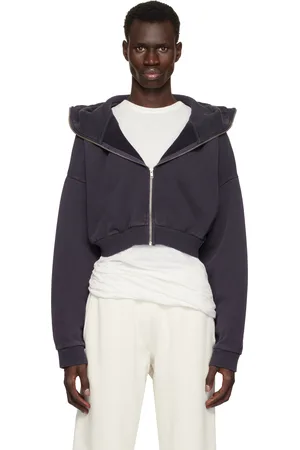 Entire Studios Purple Cropped Full Zip Hoodie