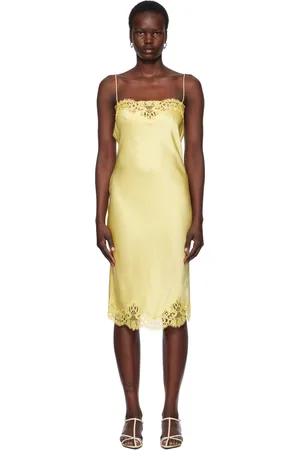 Stella McCartney Yellow Iconic Lace Midi Dress