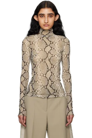 Jil Sander Beige Printed Turtleneck