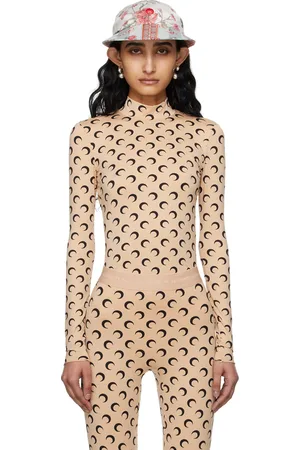 Marine Serre Tan All Over Moon Turtleneck