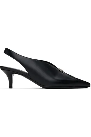 Courrèges Black Leather Slingback Heels