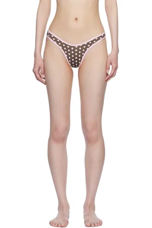 Frankies Bikinis Brown & Pink Full Moon Micro Bikini Bottom