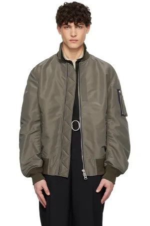 SACAI Taupe Nylon Twill Bomber Jacket