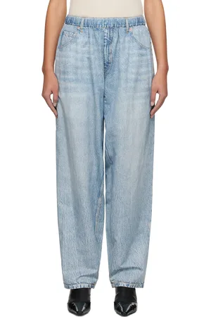 Alexander Wang Blue Printed Denim Track Pants