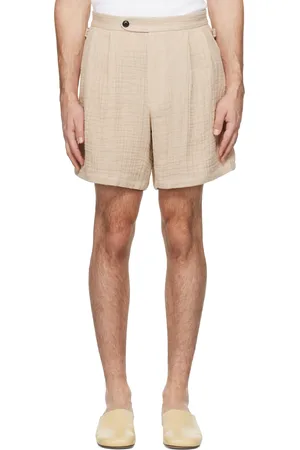 Tonywack Beige Double Weave Linen Shorts
