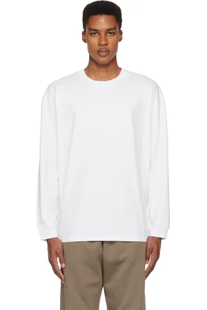 SKIMS White Heavyweight Cotton Relaxed Long Sleeve T-shirt