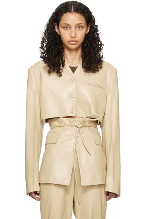 Nanushka Beige Maida Vegan Leather Blazer