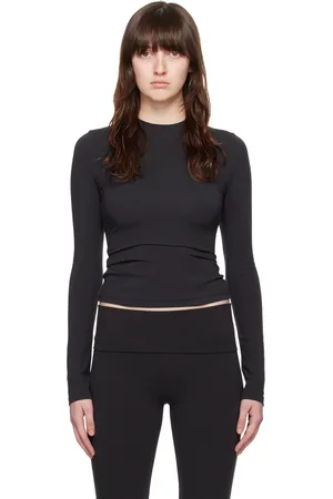 SKIMS Black Cotton Jersey Long Sleeve T-Shirt