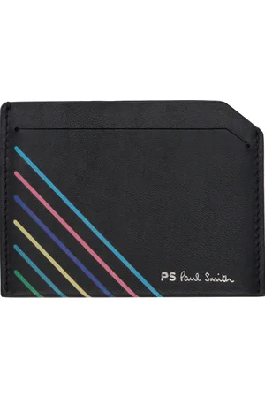Paul Smith Black Leather Sports Stripe Card Holder