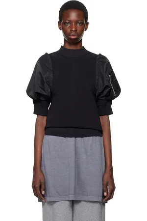 SACAI Black Paneled Sweater