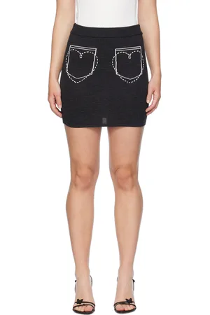 Moschino Gray Heart Pocket Miniskirt