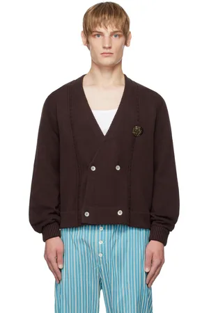BODE Brown Double-Breasted Cardigan