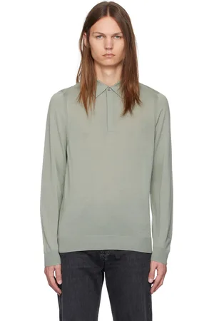 Paul Smith Green Merino Long Sleeve Polo
