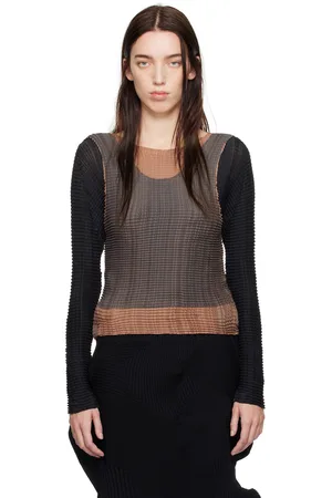 Issey Miyake Black Layered Color Pleats T-shirt