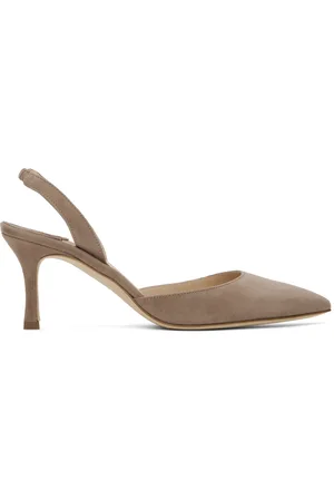 Manolo Blahnik Taupe Carolyne Heels