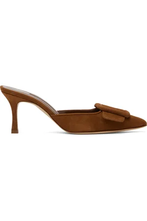 Manolo Blahnik Brown Maysale Mules