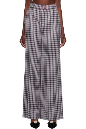 AREA Purple Check Trousers