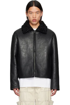 Acne Studios Black Zip Shearling Jacket
