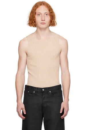 DRIES VAN NOTEN Beige Cashmere Tank Top
