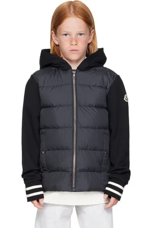 Moncler Kids Black Zip-Up Down Jacket