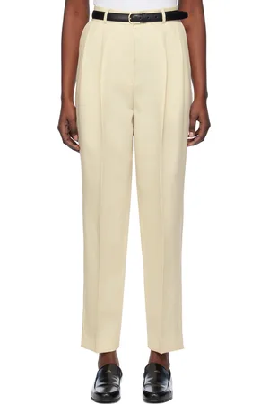 Totême Off-White Double-Pleated Trousers
