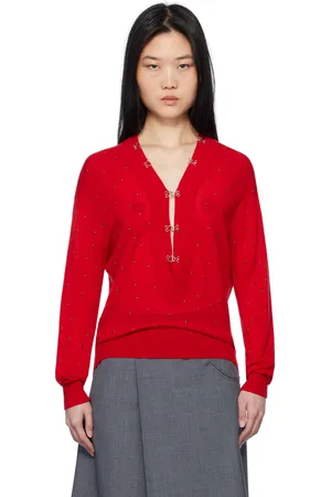 AO Yes V-Neck Cabochon Sweater