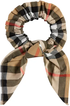 Burberry Kids Beige Check Cotton Scrunchie