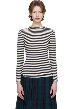YMC Black & White High Rain Stripe T-shirt