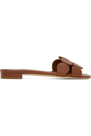 Manolo Blahnik Brown Haribalmuflat Sandals