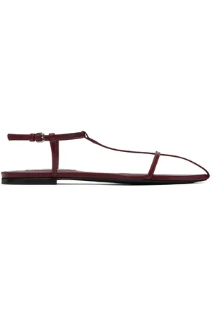 Jil Sander Burgundy Pointed Toe Sandals