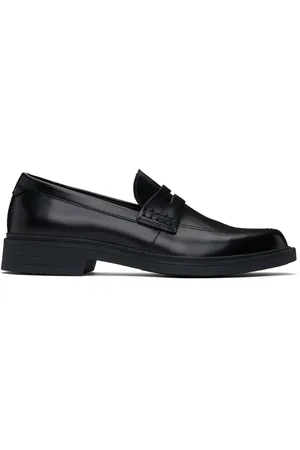 HUGO BOSS Black Leather Penny Loafers