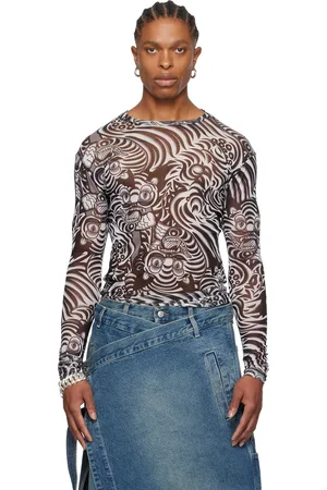 LU’U DAN Black & White Graphic Long Sleeve T-Shirt