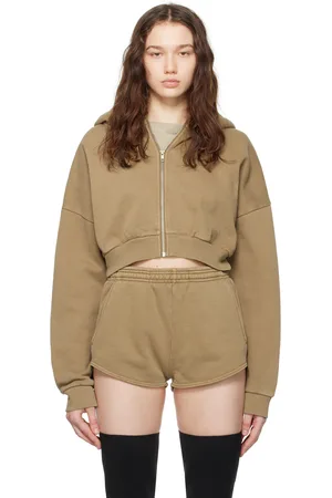 Entire Studios Khaki Cropped Hoodie