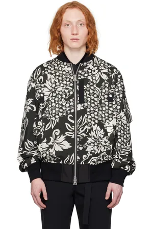 SACAI Black & White Floral Bomber Jacket