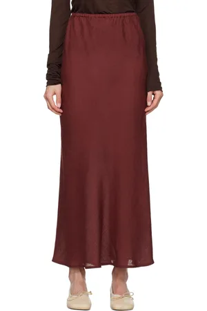 Baserange Burgundy Dydine Maxi Skirt