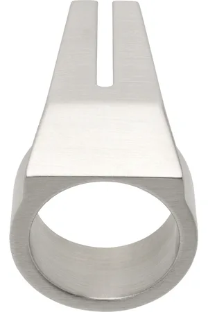 Rick Owens Silver Open Trunk Ring