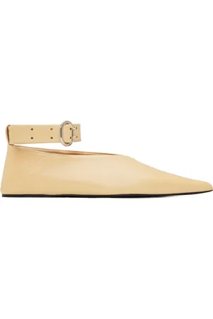 Jil Sander Beige Pin-Buckle Loafers