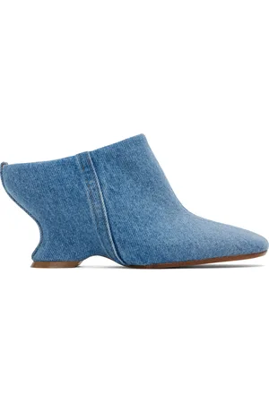 DRIES VAN NOTEN Blue Denim Mules
