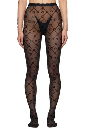 Marine Serre Black Moonogram Tights