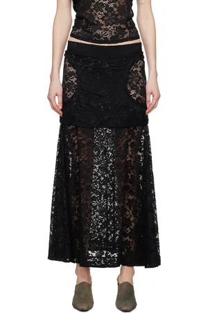 ECKHAUS LATTA Black Seraph Midi Skirt