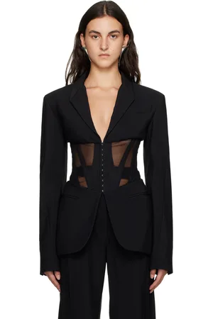 MUGLER Black Semi-Sheer Blazer