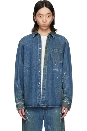 Helmut Lang Blue Painted Denim Shirt