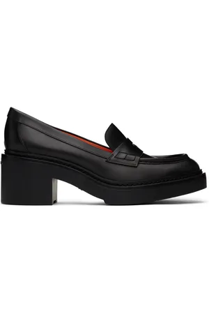 santoni Black Loafer Heels