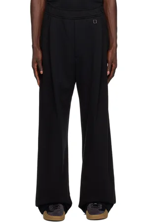 WOOYOUNGMI Black One-Tuck Cotton Sweatpants