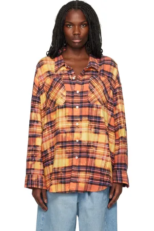 R13 Pink & Yellow Drop Neck Work Shirt