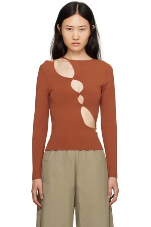 Paris Georgia Tan Squiggle Long Sleeve T-Shirt